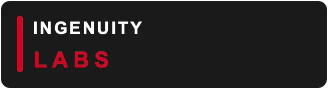 Logo with the words "INGENUITY" in white and "LABS" in red on a black background.